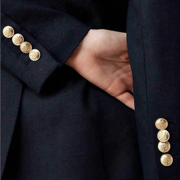 New! J. Crew Women’s Double -Breasted blazer in stretch linen blend Size 4 - Picture 2 of 4